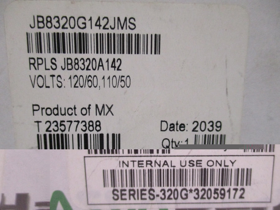 ASCO JB8320G142JMS 110/120V 200PSI NSMP