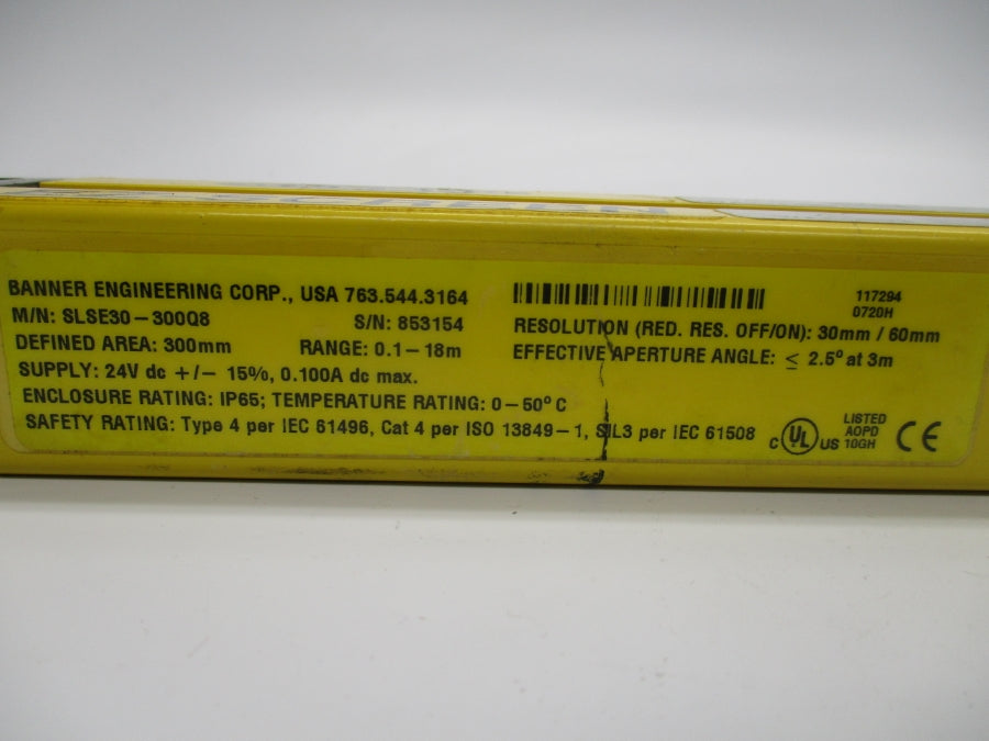 BANNER ENGINEERING SLSE30-300Q8 24VDC UNMP