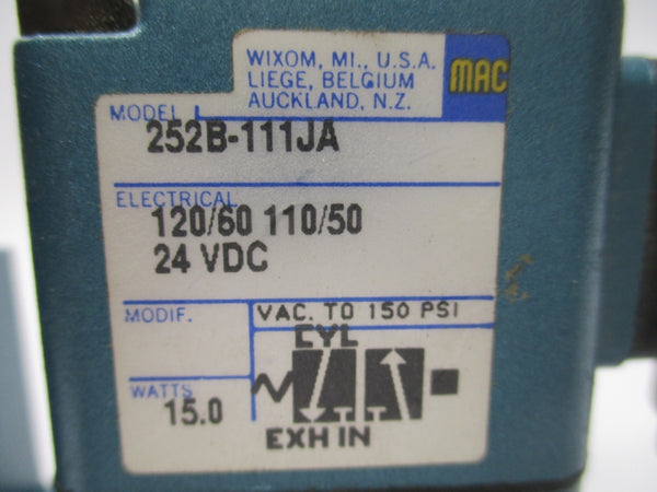 MAC 252B-111JA 120/110V 150PSI (AS PICTURED) UNMP