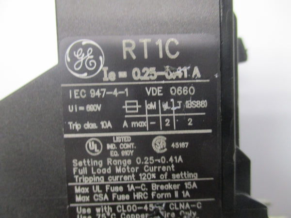 GENERAL ELECTRIC RT1C 690V 0.25-0.41A NSNP
