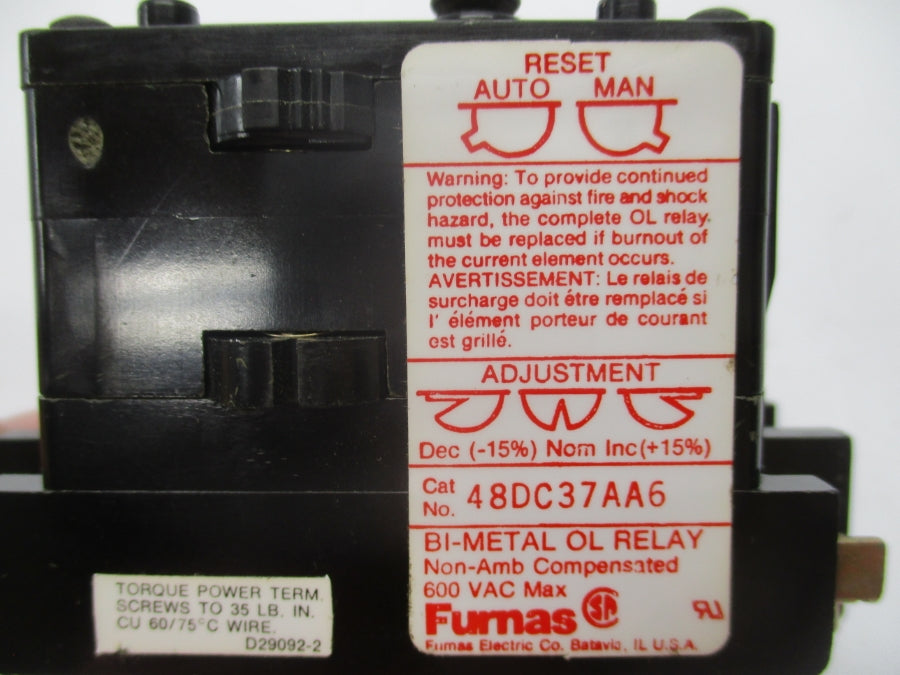 FURNAS 48DC37AA6 600VAC NSNP