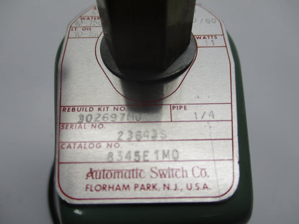 ASCO 8345E1M0 110/120V 10-150PSI 1/4" NSNP