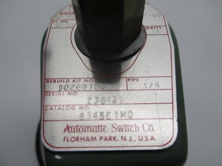 ASCO 8345E1M0 110/120V 10-150PSI 1/4" NSNP