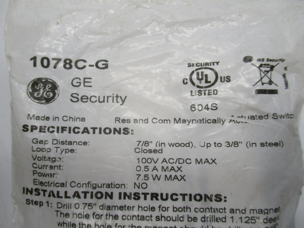 GENERAL ELECTRIC 1078C-G 100VAC/DC 0.5A NSMP