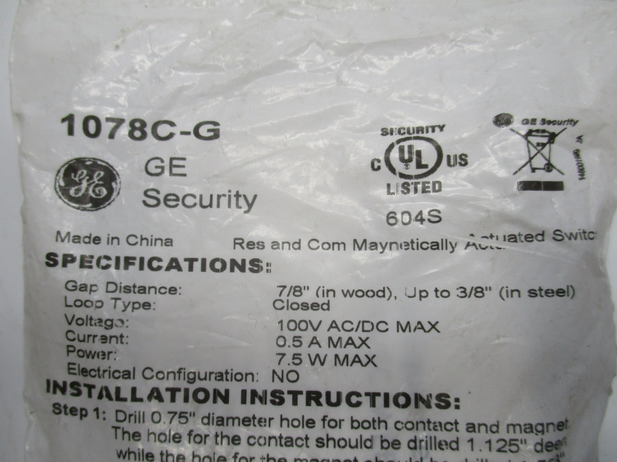 GENERAL ELECTRIC 1078C-G 100VAC/DC 0.5A NSMP
