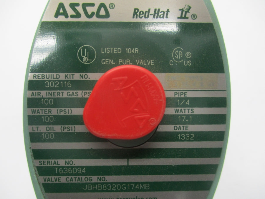 ASCO JBHB8320G174MB 110/120V 100PSI 1/4" NSNP