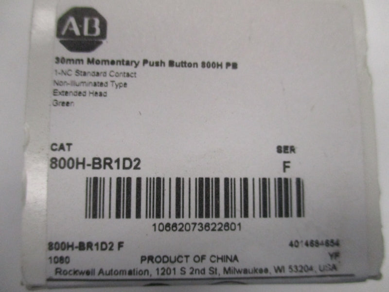 ALLEN BRADLEY 800H-BR1D2 SER.F  (WH) NSFS
