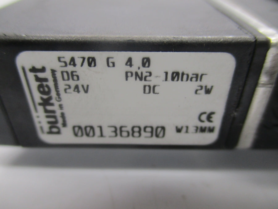 BURCKERT 5470G4.0 00136890 24V UNMP