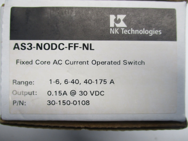 NK TECHNOLOGIES AS3-NODC-FF-NL 0.15A 30VDC NSMP