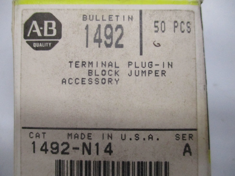 ALLEN BRADLEY 1492-N14 SER. A (PKG OF 50) (BK/YL) NSMP