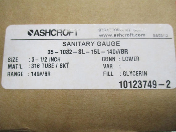 ASHCROFT 35-1032-SL-15L-140#BR 140PSI NSMP