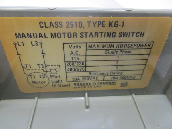 SQUARE D 2510KG-1 SER. A 600VAC 30A NSMP