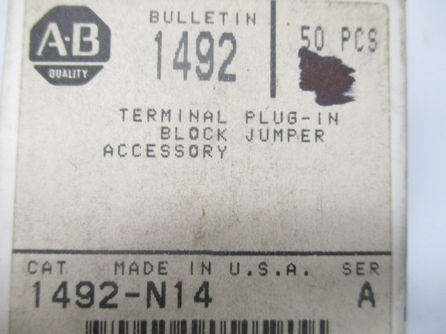 ALLEN BRADLEY 1492-N14 SER. A (PKG OF 50) (GY/BL) NSMP