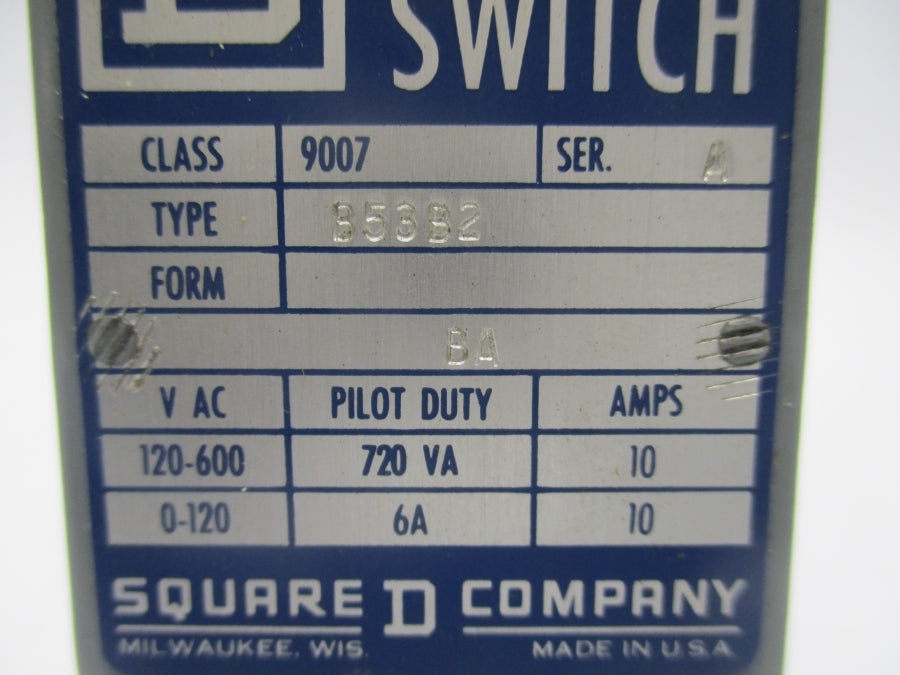 SQUARE D 9007B53B2 SER. A 120-600V 10A NSNP