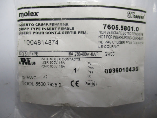 MOLEX 7605.5801.0 0936010435 230/400V 16A NSMP