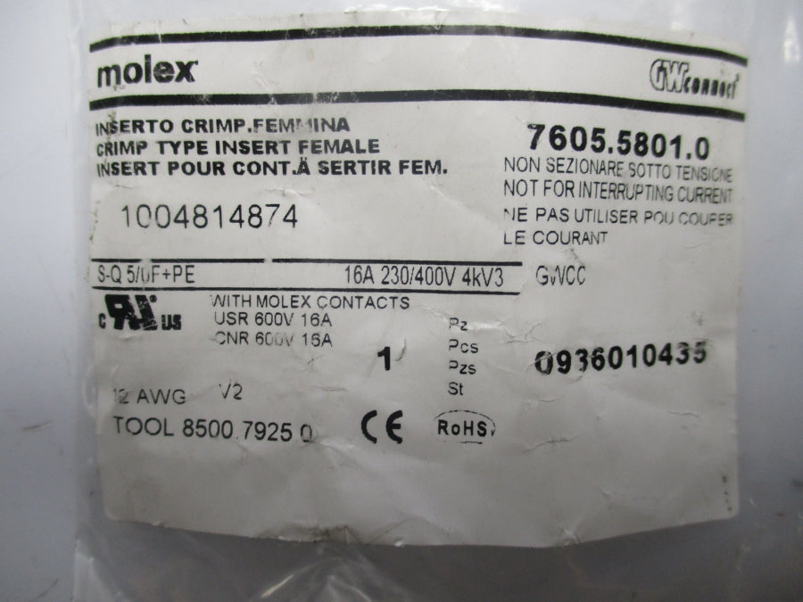 MOLEX 7605.5801.0 0936010435 230/400V 16A NSMP