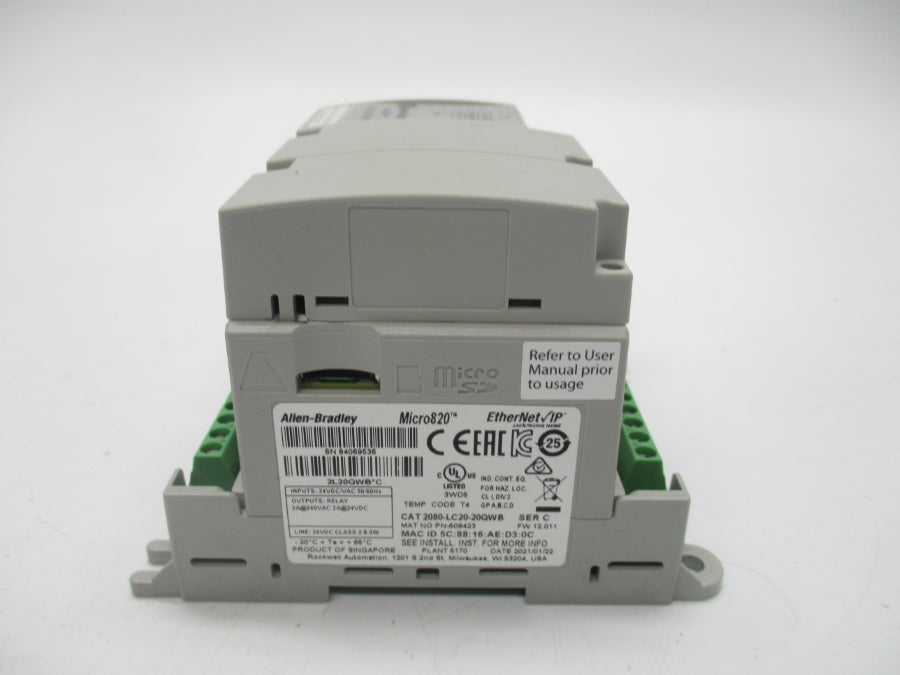 ALLEN BRADLEY 2080-LC20-20QWB SER. C F/W 12.011 24VDC NSMP