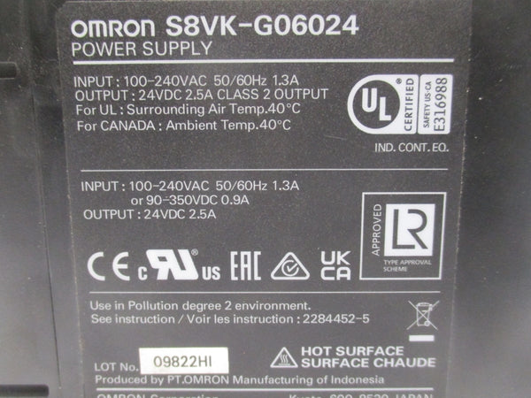 OMRON S8VK-G06024 100-240VAC 1.3A NSNP