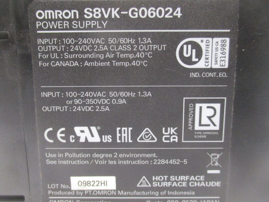 OMRON S8VK-G06024 100-240VAC 1.3A NSNP