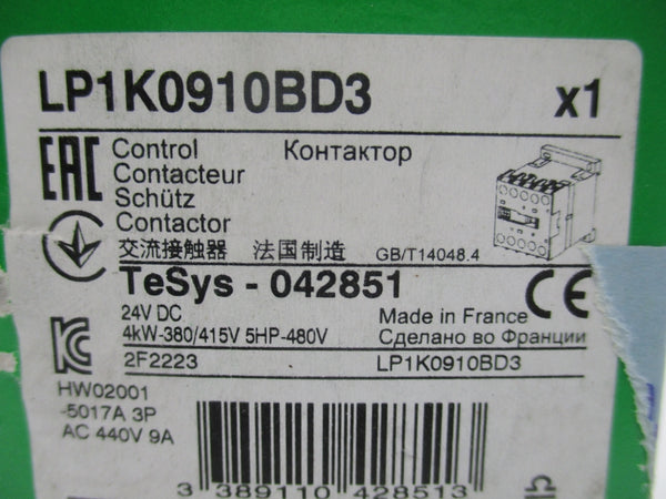 SCHNEIDER ELECTRIC LP1K0910BD3 24VDC 9A NSMP