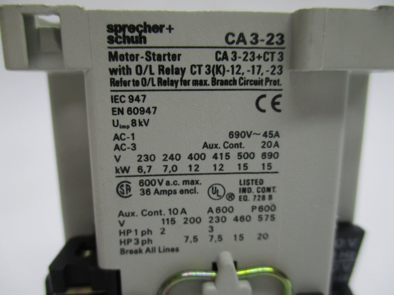 SPRECHER+ SCHUH CA3-23-10 110-120V 36A NSNP