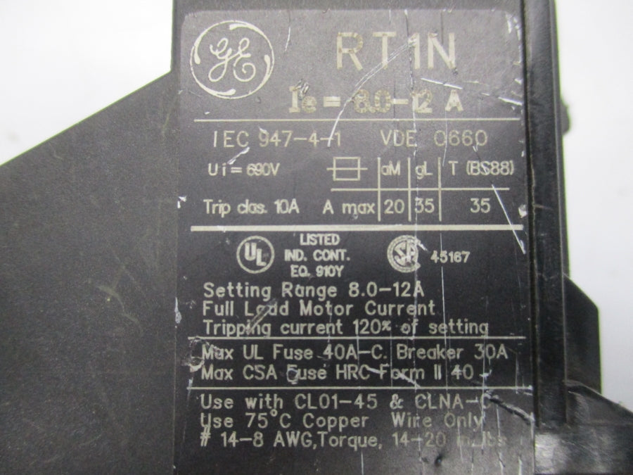 GENERAL ELECTRIC RT1N 690V 8.0-12A UNMP