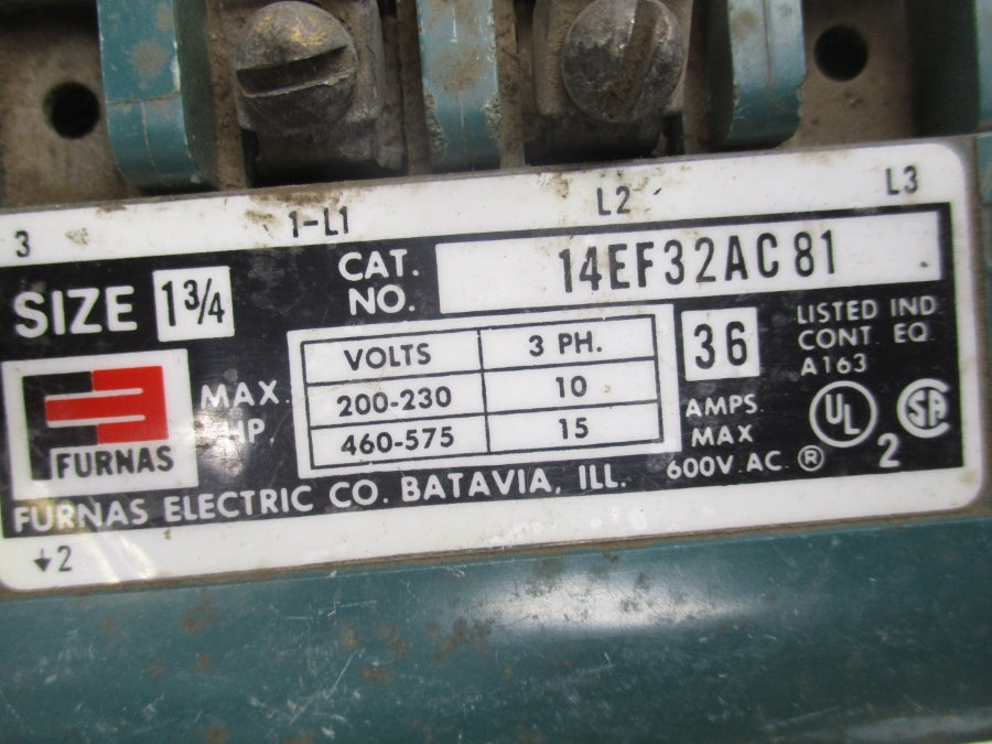 FURNAS 14EF32AC81 440-480V 36A UNMP