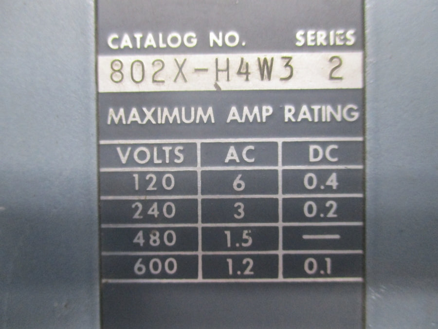 ALLEN BRADLEY 802X-H4W3 SER. 2 600V UNMP