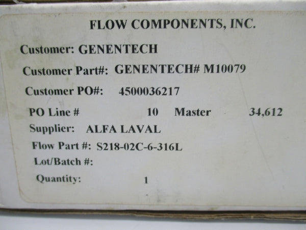 ALFA LAVAL S218-02C-6-316L NSMP