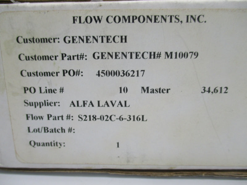 ALFA LAVAL S218-02C-6-316L NSMP