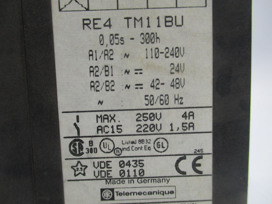 TELEMECANIQUE RE4TM11BU 110-240V 4A 0.05S-300H NSNP