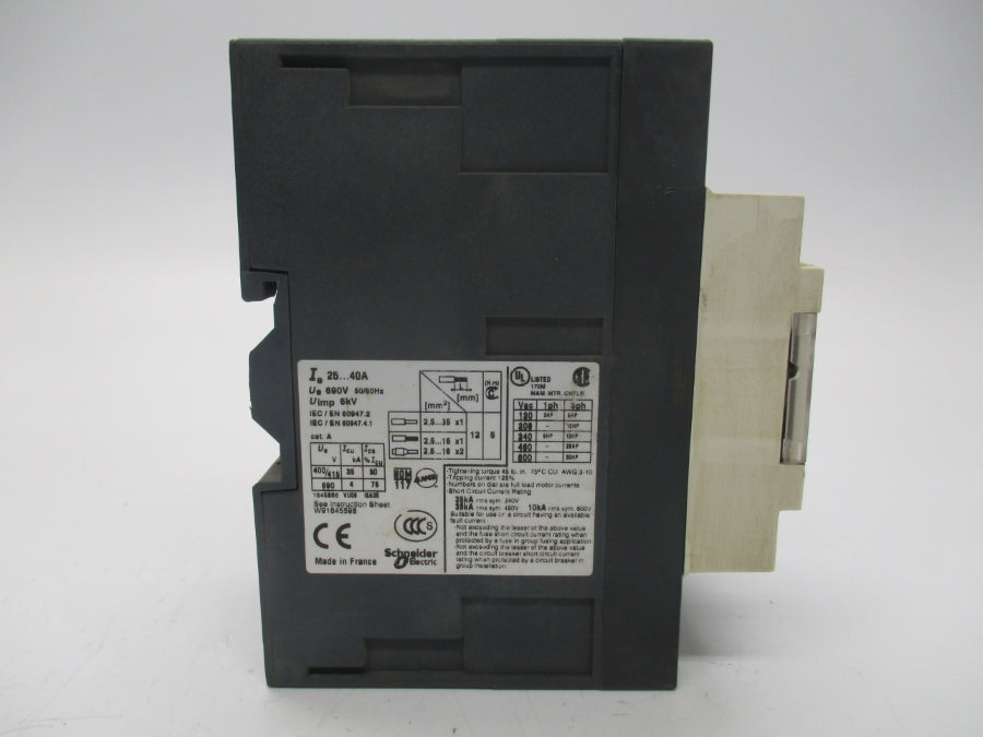 TELEMECANIQUE GV3ME40 690V 50-40A UNMP
