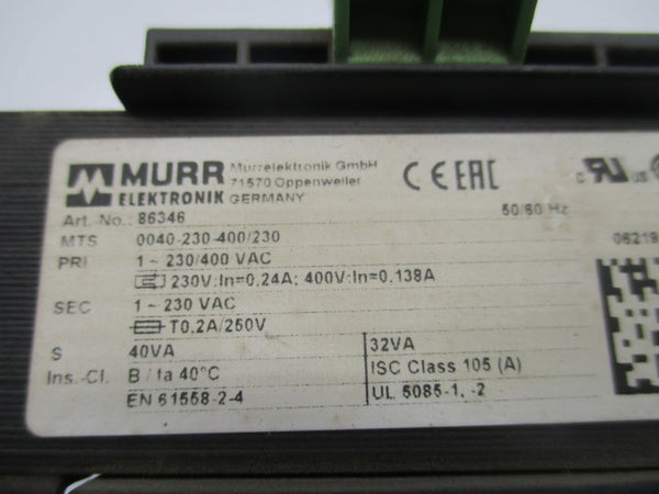 MURR ELEKTRONIK 86346 230/400VAC UNMP