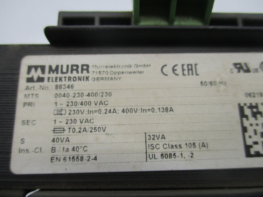 MURR ELEKTRONIK 86346 230/400VAC UNMP