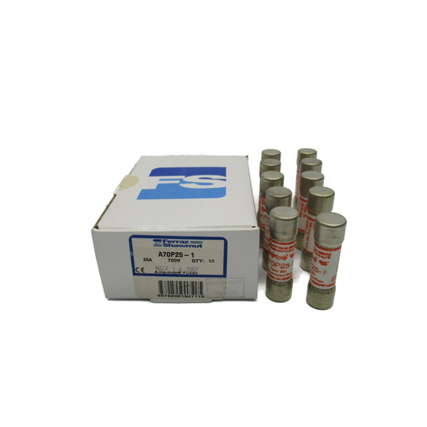 FERRAZ SHAWMUT A70P25-1 700V 25A (PKG OF 10) NSMP
