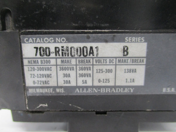 ALLEN BRADLEY 700-RM000A1 SER. B 110/115-120V 30A NSNP