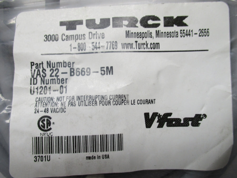 TURCK VAS22-B669-5M U1201-01 24-28VAC/DC NSMP