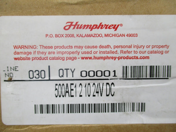 HUMPHREY 500AE121024VDC 24VDC 0-125PSI NSMP