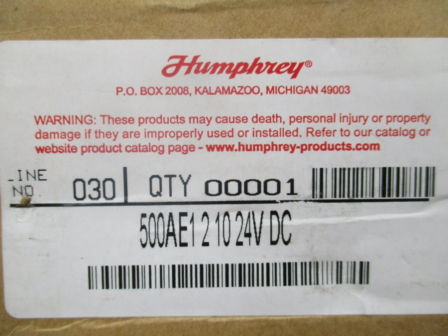 HUMPHREY 500AE121024VDC 24VDC 0-125PSI NSMP