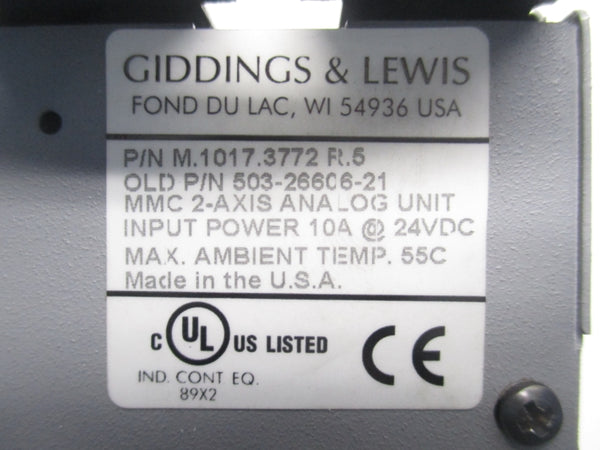 GIDDINGS&LEWIS M.1017.3772R.5 503-26606-21 24VDC 10A NSMP