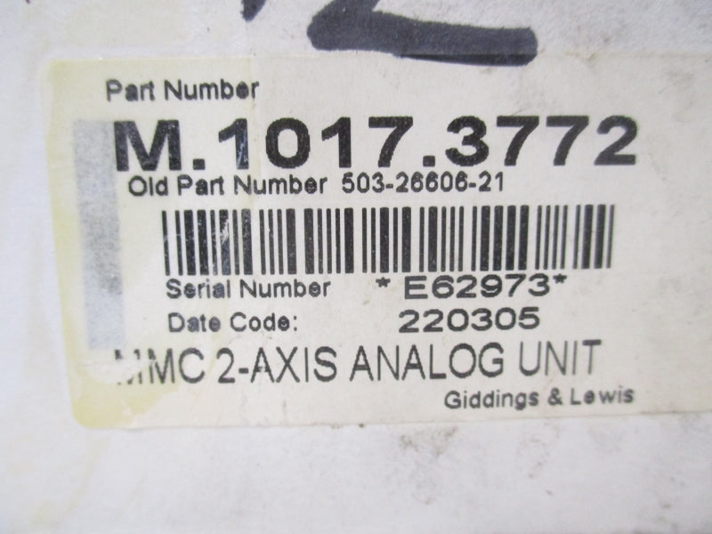 GIDDINGS&LEWIS M.1017.3772R.5 503-26606-21 24VDC 10A NSMP