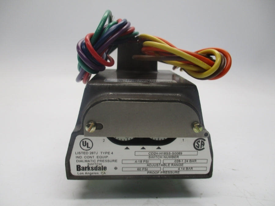 BARKSDALE CD2H-H18SS-S0089 60PSI NSMP