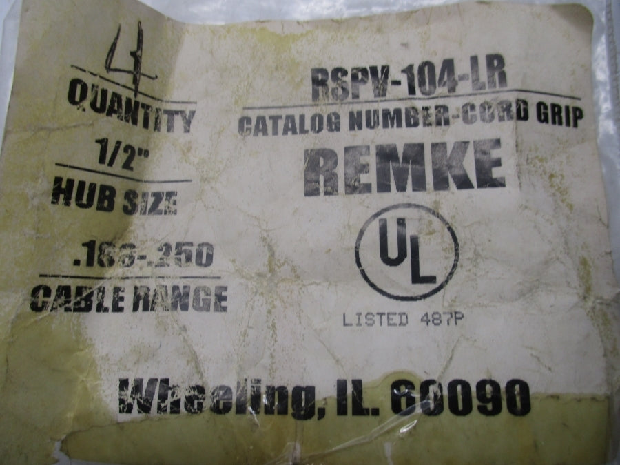 REMKE RSPV-104-LR 1/2" (PKG OF 4) NSMP