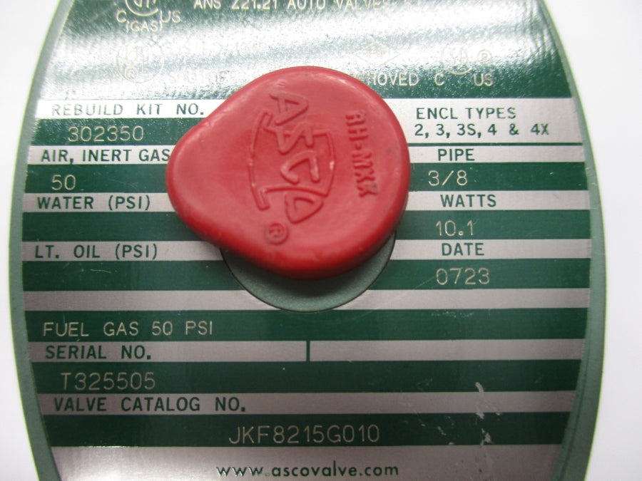 ASCO JKF8215G010 110/120V 50PSI 3/8" NSNP