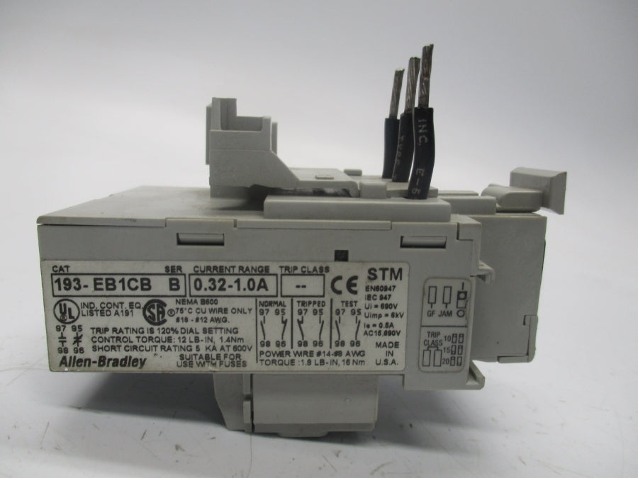 ALLEN BRADLEY 193-EB1CB SER. B 0.32-1.0A UNMP