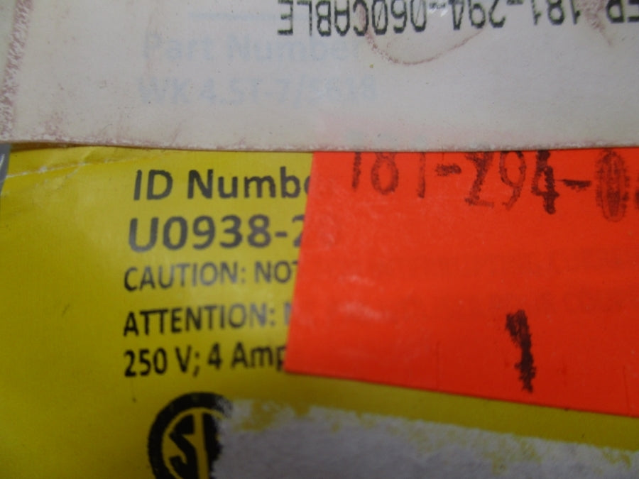 TURCK WK4.5T-7/S618 U0938-20 250V 4A NSMP