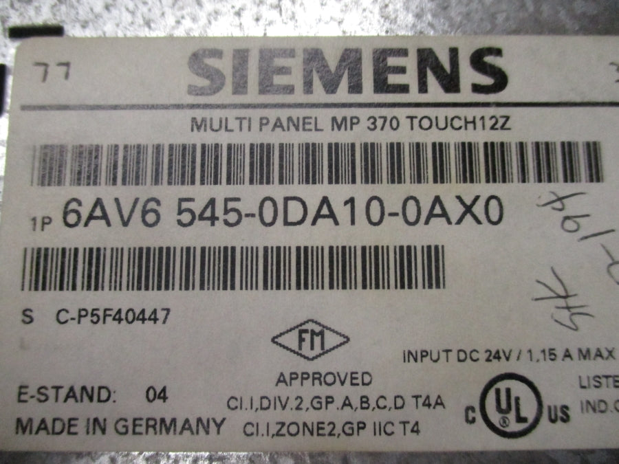 SIEMENS 6AV6545-0DA10-0AX0 24VDC 1,15A UNMP