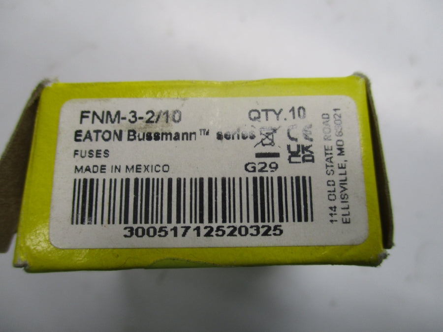 EATON FNM-3-2-2/10 250VAC (PKG OF 10) NSMP