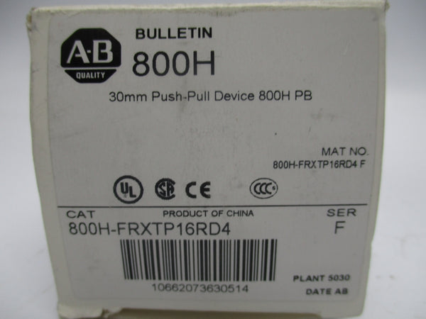 ALLEN BRADLEY 800H-FRXTP16RD4 SER. F 120V (WH) (NO ACCESSORIES) NSMP