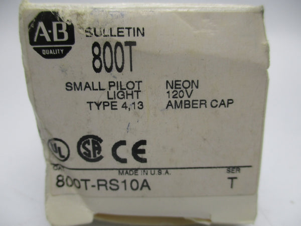 ALLEN BRADLEY 800T-RS10A SER. T 120VAC/DC (WH) NSMP